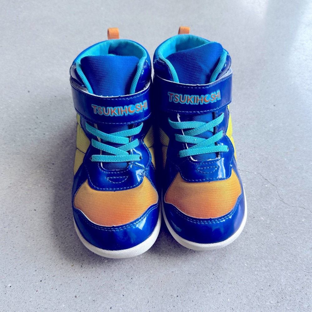 Tsukihoshi Blue Yellow Kids High-Top Sneakers
